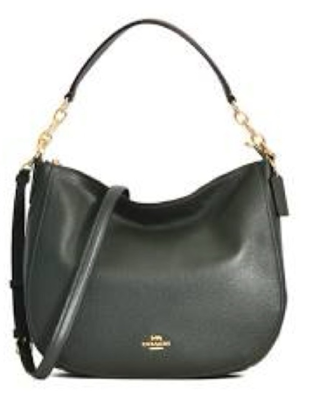 Coach Pebbled Leather Elle Hobo in Ivy with Gold Hardware
